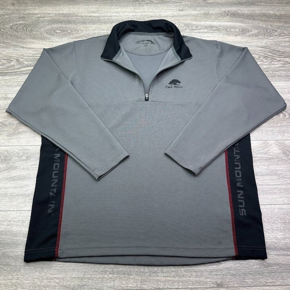 Sun Mountain Performance Pullover Men's XL Gray Quarter Zip Long Sleeve Golf
